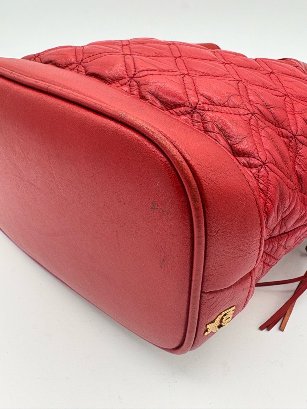 MCM Mini Bucket Leather Bag Studded Crossbody Bag - Picture 11 of 16